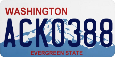 WA license plate ACK0388