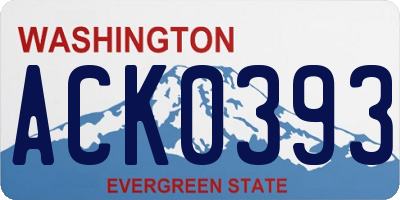 WA license plate ACK0393