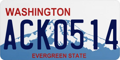 WA license plate ACK0514
