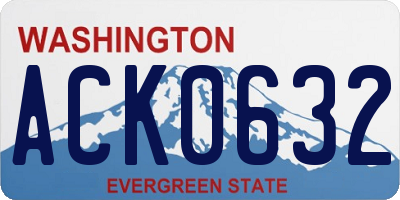 WA license plate ACK0632