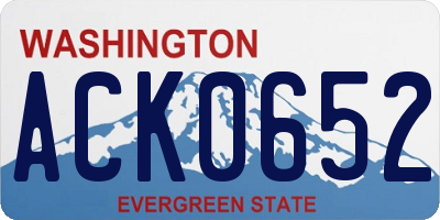 WA license plate ACK0652