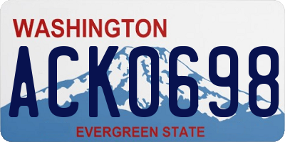 WA license plate ACK0698