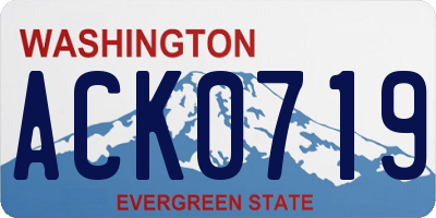WA license plate ACK0719