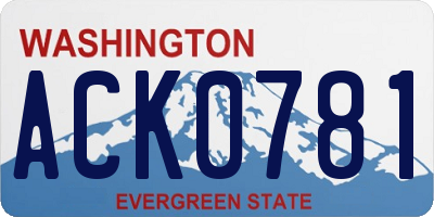 WA license plate ACK0781