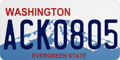 WA license plate ACK0805