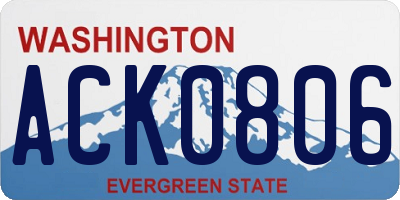 WA license plate ACK0806