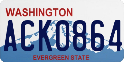 WA license plate ACK0864
