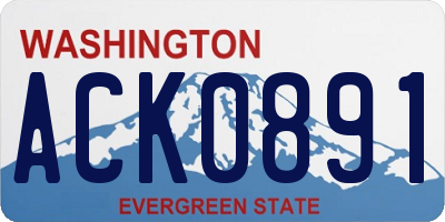 WA license plate ACK0891