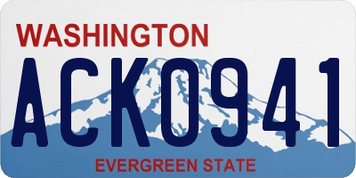 WA license plate ACK0941
