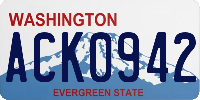 WA license plate ACK0942
