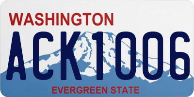 WA license plate ACK1006