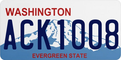 WA license plate ACK1008