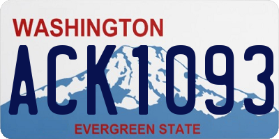 WA license plate ACK1093