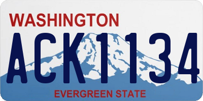 WA license plate ACK1134