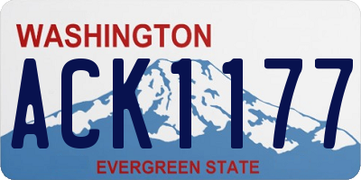WA license plate ACK1177