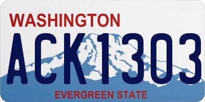 WA license plate ACK1303