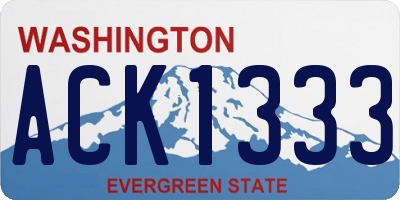 WA license plate ACK1333