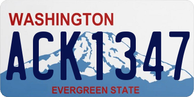 WA license plate ACK1347