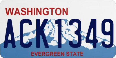 WA license plate ACK1349
