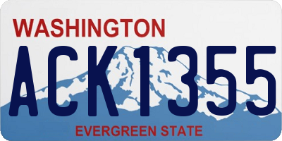 WA license plate ACK1355