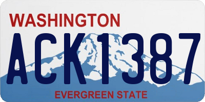WA license plate ACK1387