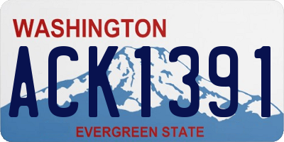 WA license plate ACK1391