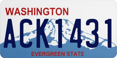WA license plate ACK1431