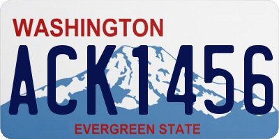 WA license plate ACK1456