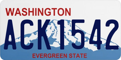 WA license plate ACK1542