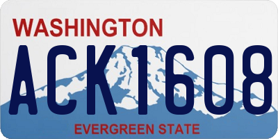 WA license plate ACK1608