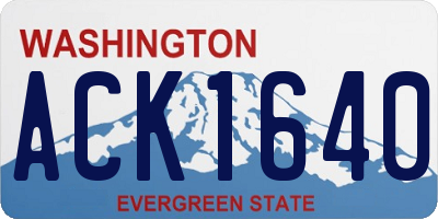 WA license plate ACK1640