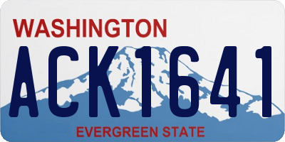 WA license plate ACK1641