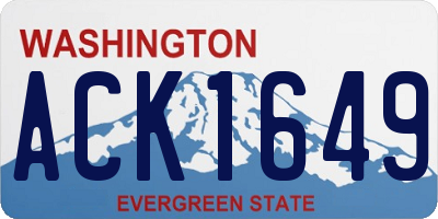 WA license plate ACK1649
