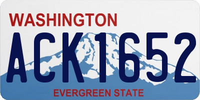 WA license plate ACK1652