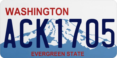WA license plate ACK1705