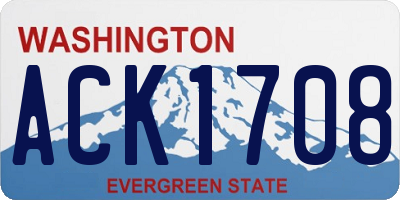 WA license plate ACK1708