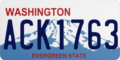 WA license plate ACK1763