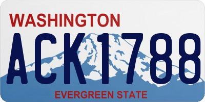 WA license plate ACK1788
