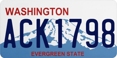 WA license plate ACK1798