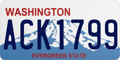 WA license plate ACK1799