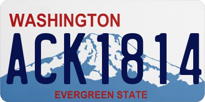 WA license plate ACK1814