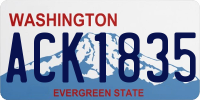 WA license plate ACK1835