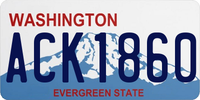 WA license plate ACK1860