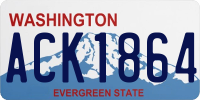 WA license plate ACK1864