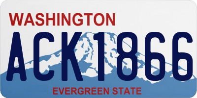 WA license plate ACK1866