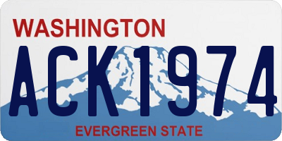 WA license plate ACK1974