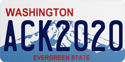 WA license plate ACK2020