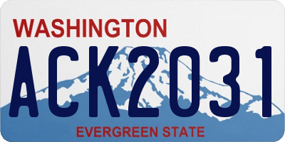 WA license plate ACK2031