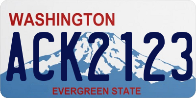 WA license plate ACK2123