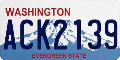 WA license plate ACK2139